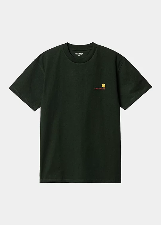 Carhartt WIP Short Sleeve American Script T-Shirt em Verde