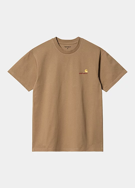 Carhartt WIP Short Sleeve American Script T-Shirt en Marrón