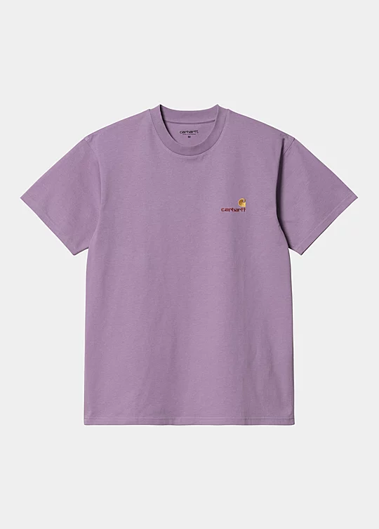 Carhartt WIP Short Sleeve American Script T-Shirt in Purple