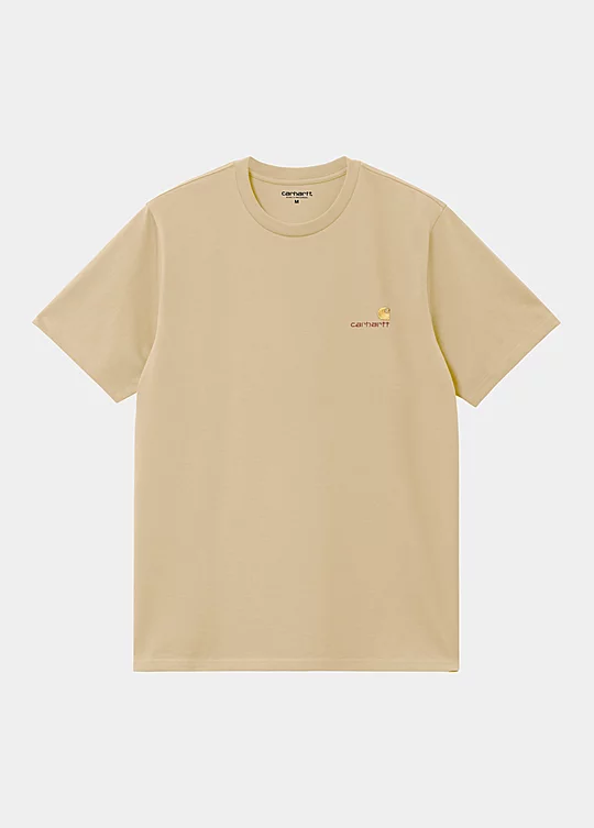 Carhartt WIP Short Sleeve American Script T-Shirt em Amarelo