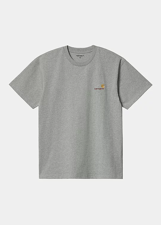 Carhartt WIP Short Sleeve American Script T-Shirt in Grey