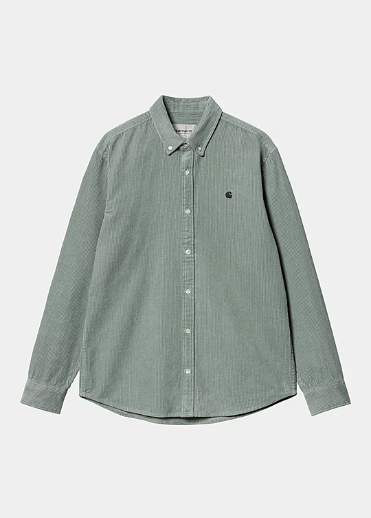 Carhartt WIP Long Sleeve Madison Cord Shirt in Green