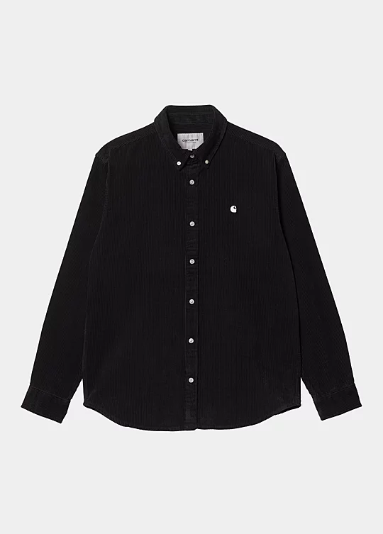 Carhartt WIP Long Sleeve Madison Cord Shirt in Schwarz