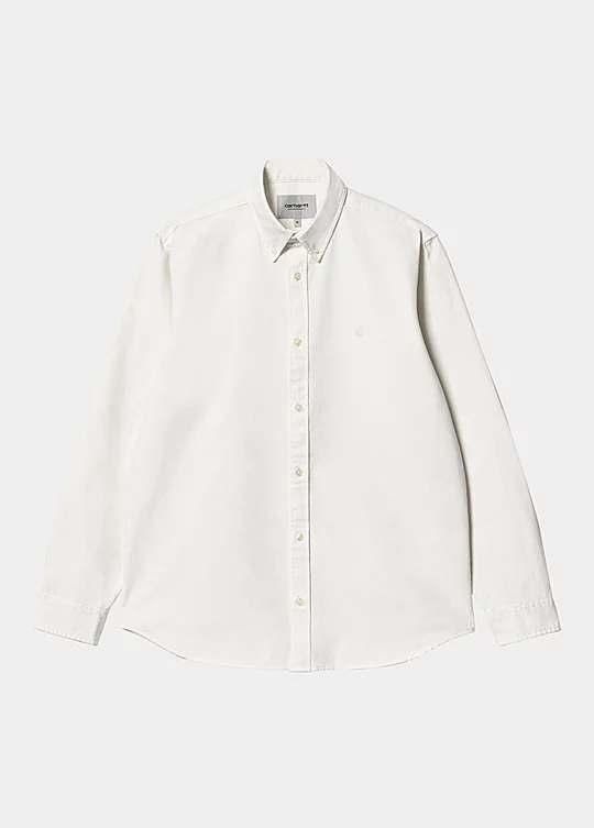 Carhartt WIP Long Sleeve Bolton Shirt Blanc