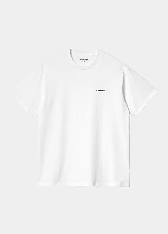 Carhartt WIP Short Sleeve Script Embroidery T-Shirt in Bianco