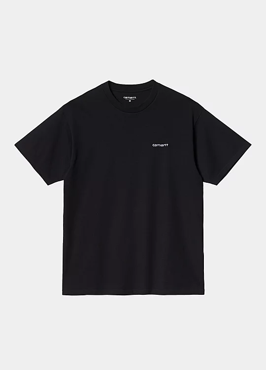 Carhartt WIP Short Sleeve Script Embroidery T-Shirt in Nero