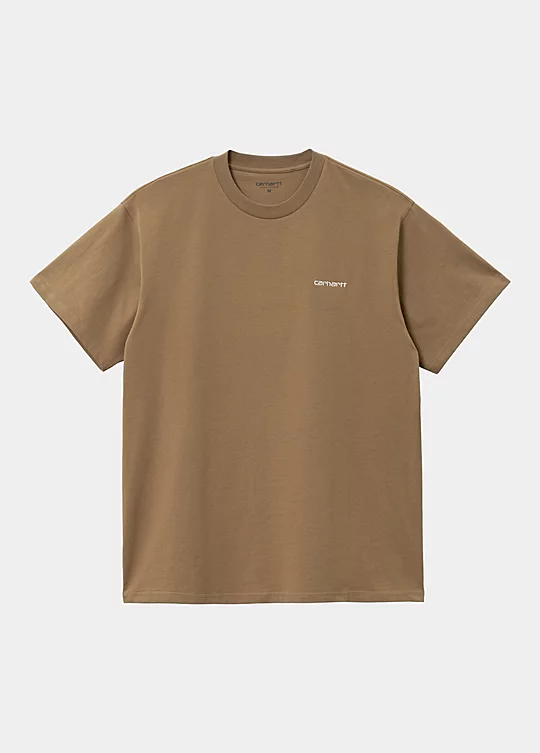 Carhartt WIP Short Sleeve Script Embroidery T-Shirt Marron