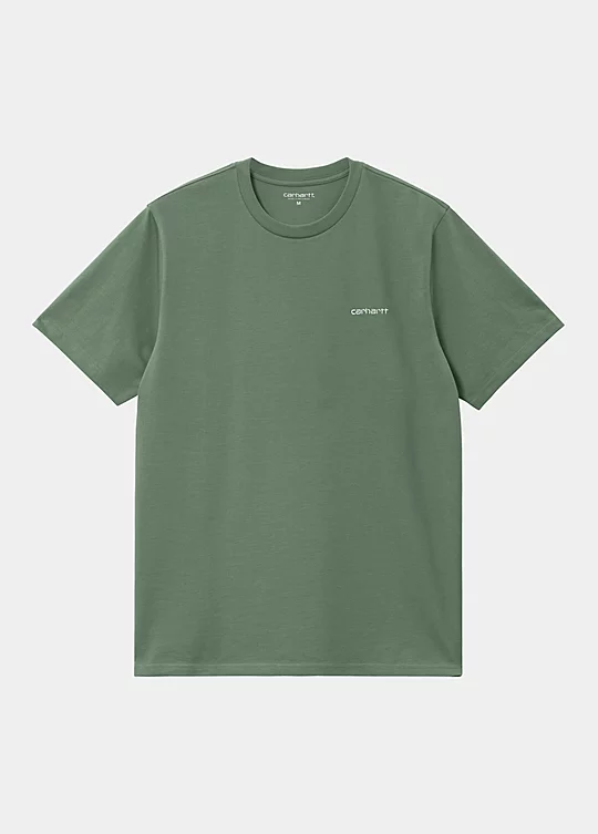 Carhartt WIP Short Sleeve Script Embroidery T-Shirt in Green