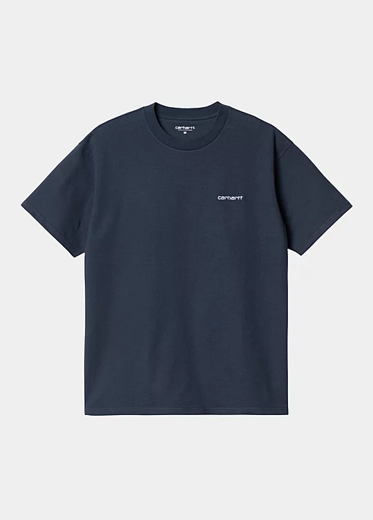Carhartt WIP Short Sleeve Script Embroidery T-Shirt in Blau