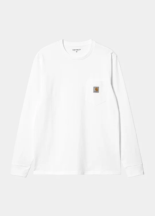 Carhartt WIP Long Sleeve Pocket T-Shirt em Branco