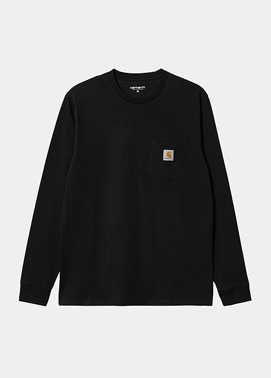 Carhartt WIP Long Sleeve Pocket T-Shirt en Negro