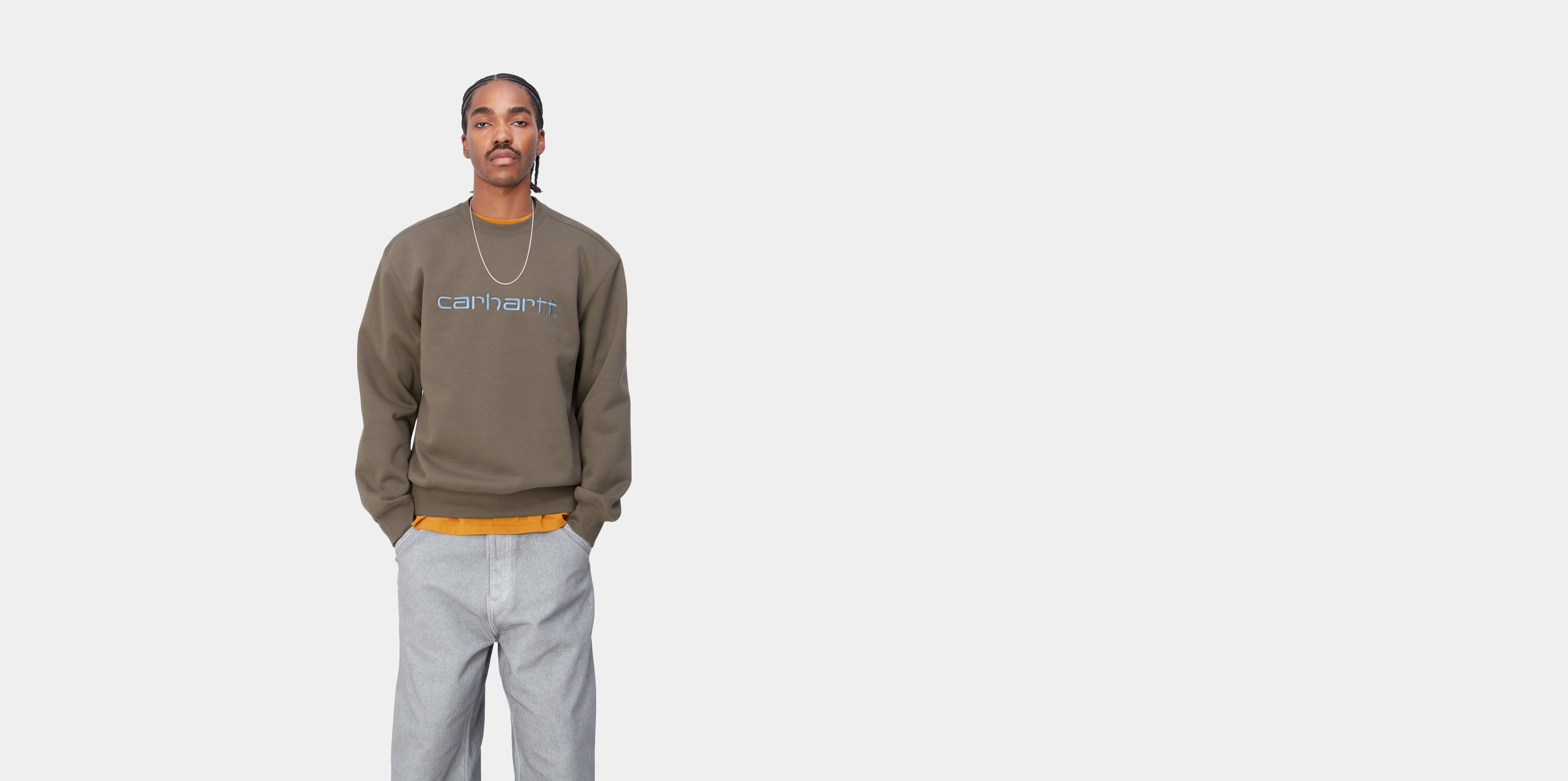 Carhartt Signature – Sweat-shirt à capuche pour homme, avec logo Carhartt -  noir - Large : : Mode