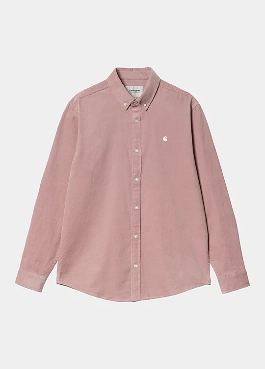 Carhartt WIP Long Sleeve Madison Fine Cord Shirt in Rosa