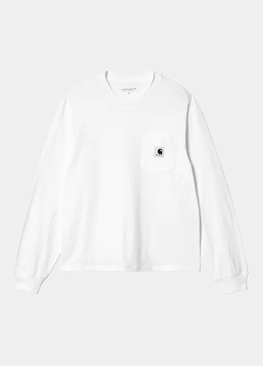 Carhartt WIP Women’s Long Sleeve Pocket T-Shirt in Bianco