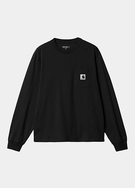 Carhartt WIP Women’s Long Sleeve Pocket T-Shirt en Negro
