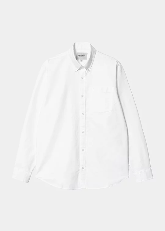 Carhartt WIP Long Sleeve C-Logo Shirt in Bianco