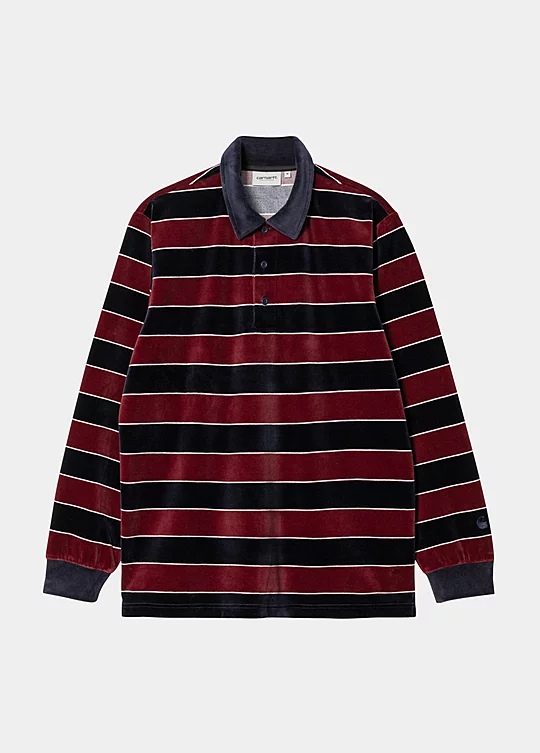 Carhartt WIP Long Sleeve Bills Rugby Shirt in Rosso