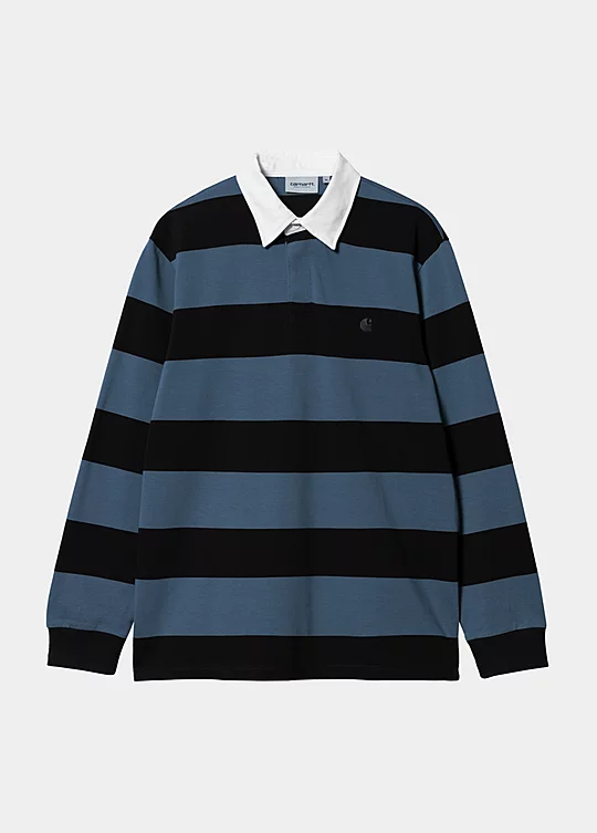 Carhartt WIP Long Sleeve Jagger Rugby Shirt in Nero