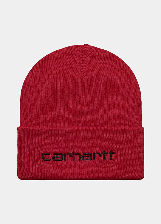 Carhartt WIP Script Beanie in Red