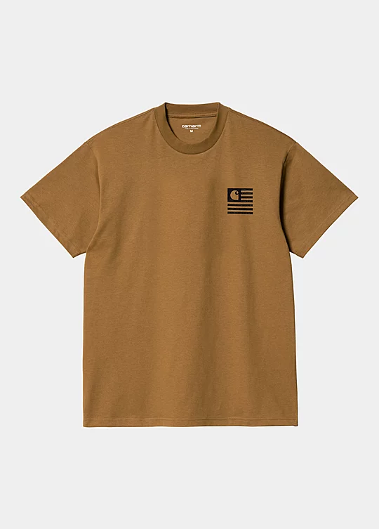 Carhartt WIP Short Sleeve Label State Flag T-Shirt Marron