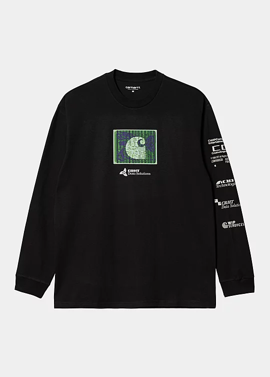 Carhartt WIP Long Sleeve Data Solutions T-Shirt in Black
