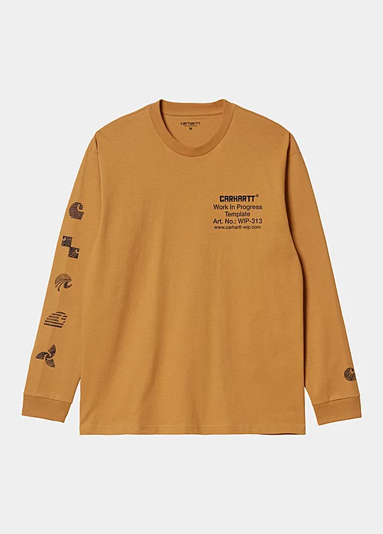 Carhartt WIP Long Sleeve Linograph T-Shirt in Yellow
