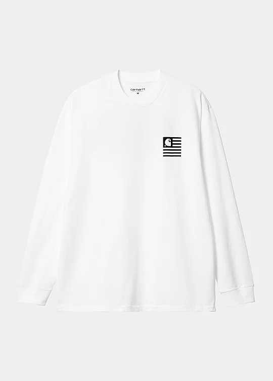 Carhartt WIP Long Sleeve Book State T-Shirt Blanc