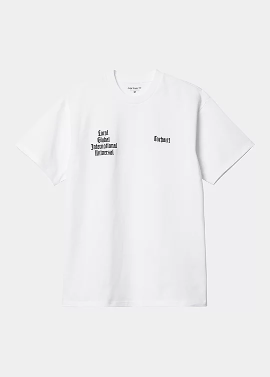 Carhartt WIP Short Sleeve Letterman T-Shirt in White