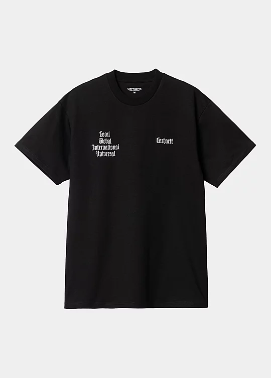 Carhartt WIP Short Sleeve Letterman T-Shirt in Black