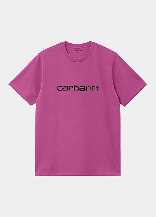 Carhartt WIP Short Sleeve Script T-Shirt in Pink
