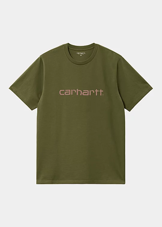 Carhartt WIP Short Sleeve Script T-Shirt in Verde