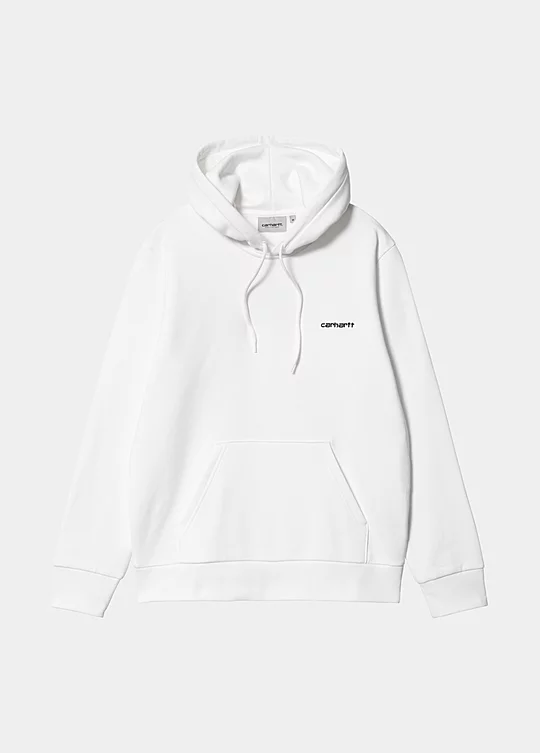 Carhartt WIP Hooded Script Embroidery Sweatshirt in Bianco