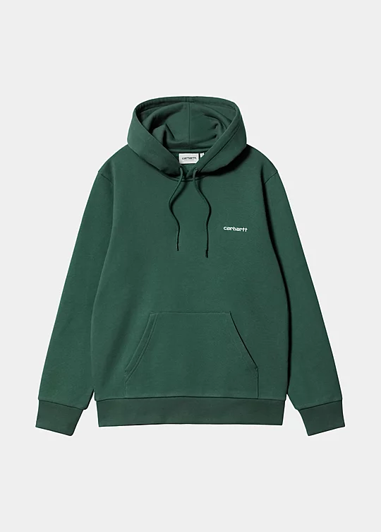Carhartt WIP Hooded Script Embroidery Sweatshirt in Green