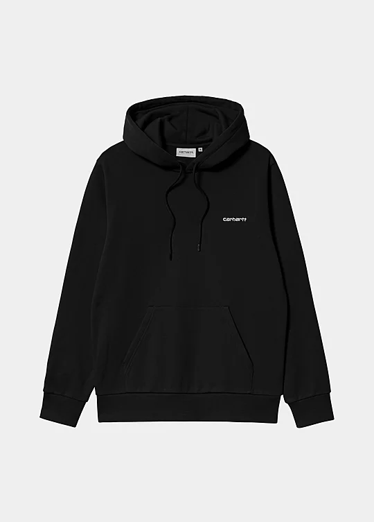 Carhartt WIP Hooded Script Embroidery Sweatshirt in Black