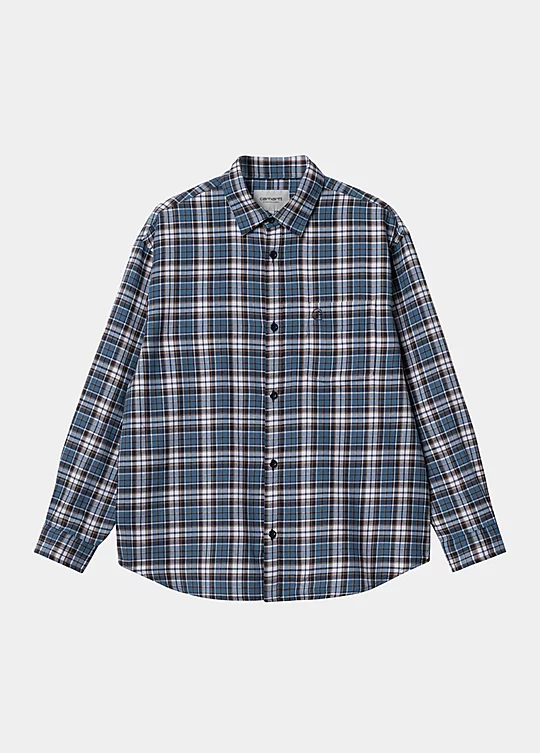 Carhartt WIP Long Sleeve Yuma Shirt in Blu