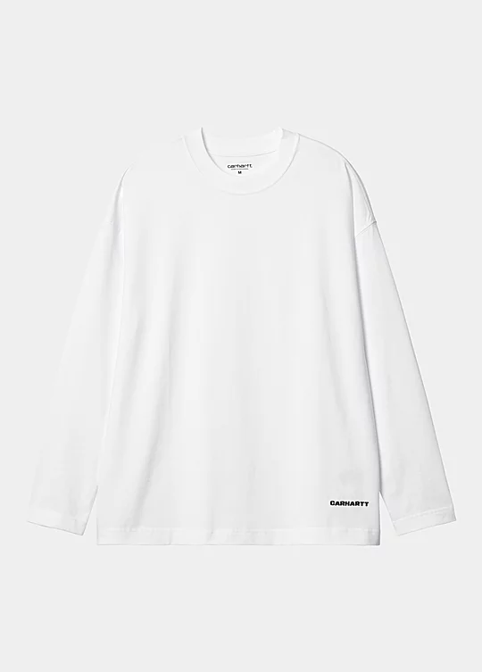 Carhartt WIP Long Sleeve Link Script T-Shirt in Bianco