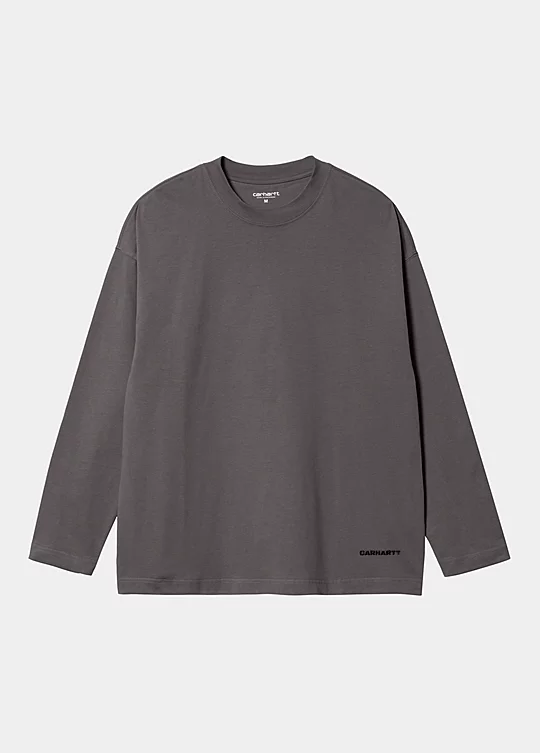 Carhartt WIP Long Sleeve Link Script T-Shirt in Grau