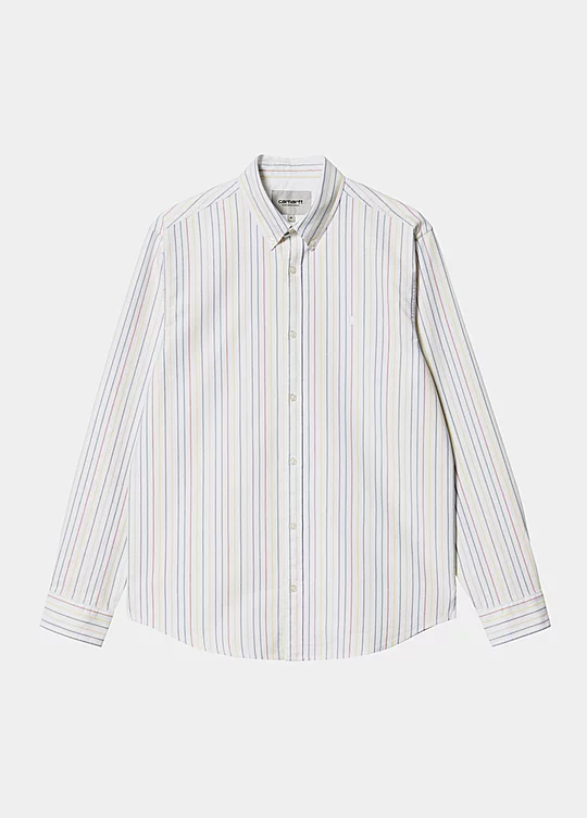 Carhartt WIP Long Sleeve Dabney Shirt Blanc