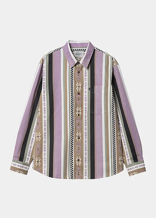 Carhartt WIP Long Sleeve Coba Stripe Shirt in Purple
