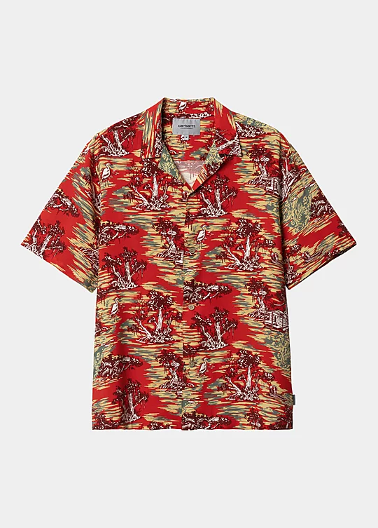 Carhartt WIP Short Sleeve Bayou Shirt en Rojo