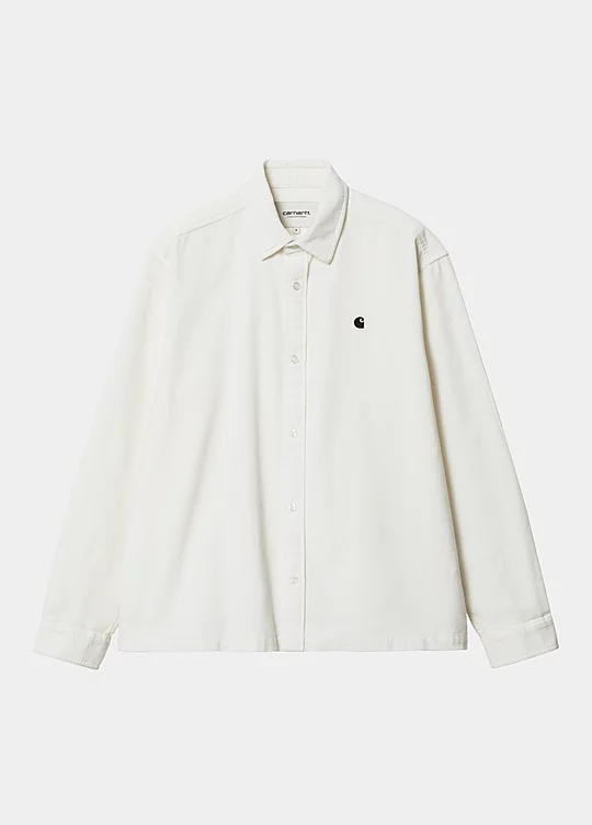 Carhartt WIP Women’s Long Sleeve Mads Fine Cord Shirt Blanc