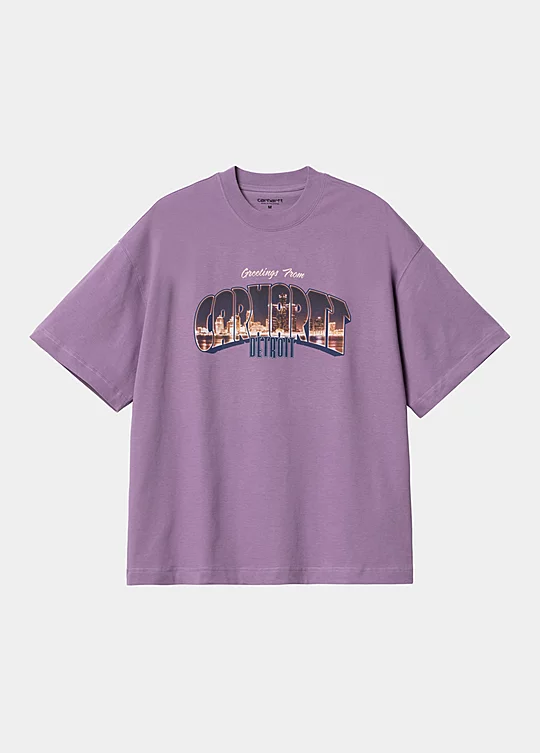 Carhartt WIP Short Sleeve Greetings T-Shirt in Purple