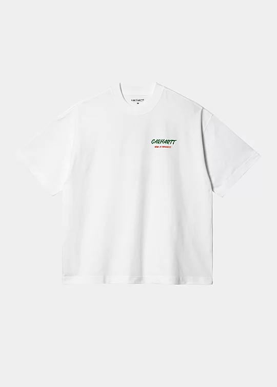 Carhartt WIP Short Sleeve Built From Scratch T-Shirt in Bianco