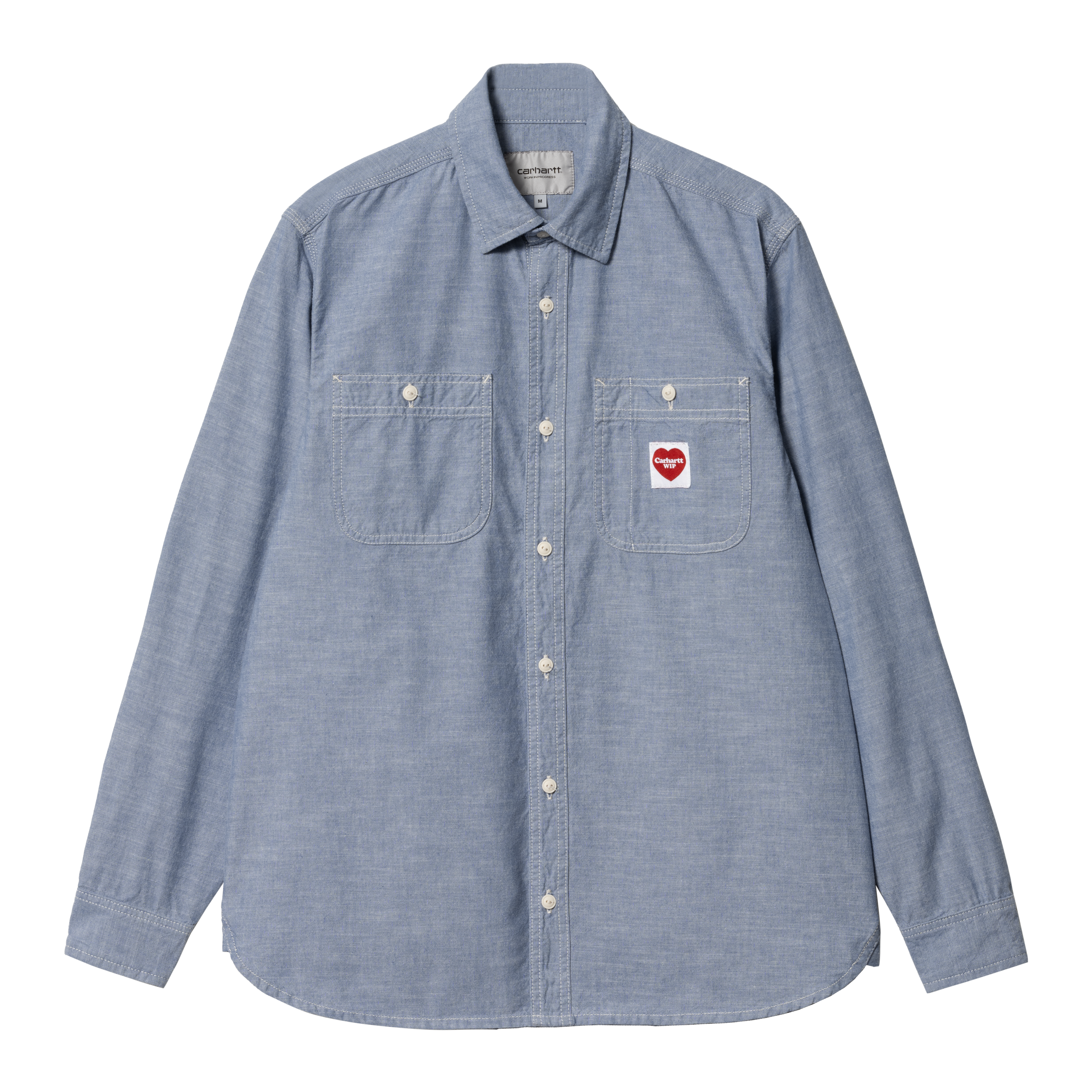 Carhartt WIP Clink Heart Logo-Appliquéd Cotton-Chambray Shirt - Men - Blue Casual Shirts - S
