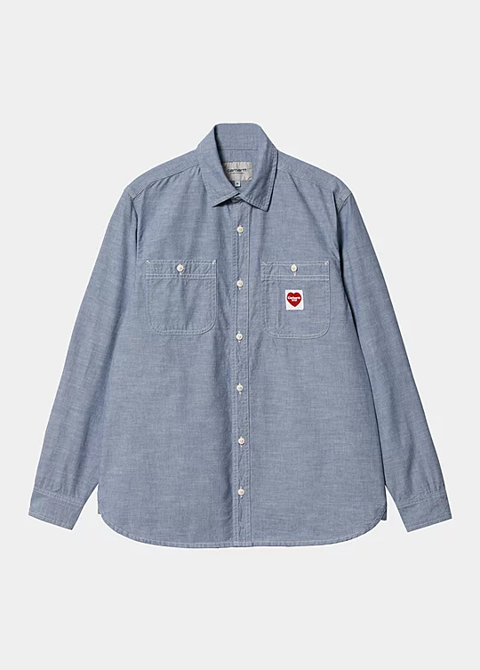 Carhartt WIP Long Sleeve Clink Heart Shirt in Blu