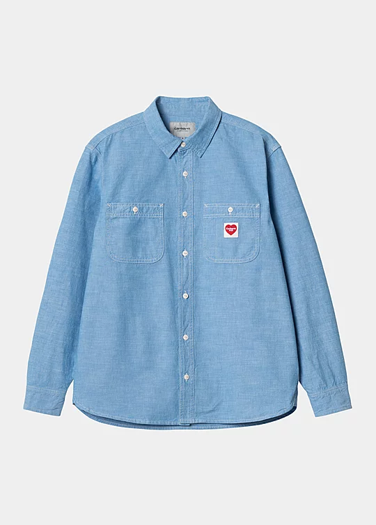 Carhartt WIP Long Sleeve Clink Heart Shirt in Blu
