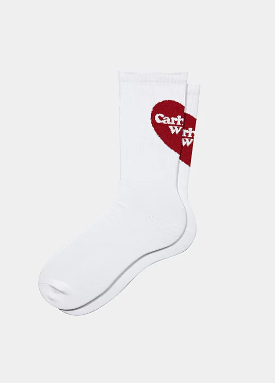 Carhartt WIP Heart Socks in Bianco