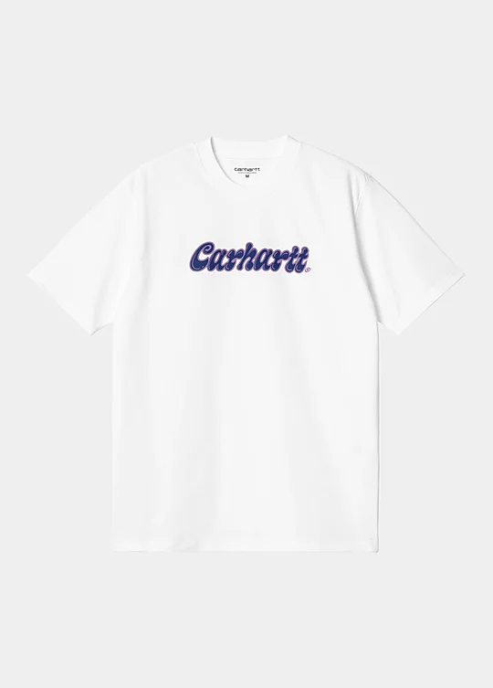 Carhartt WIP Short Sleeve Liquid Script T-Shirt en Blanco