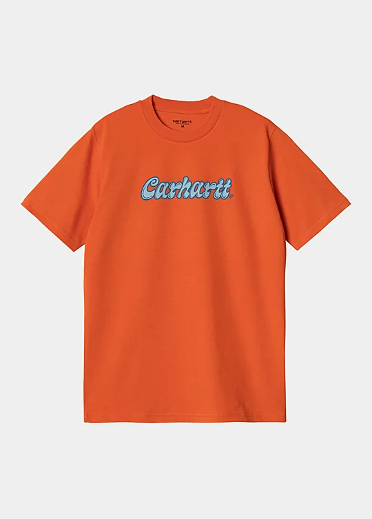 Carhartt WIP Short Sleeve Liquid Script T-Shirt in Orange