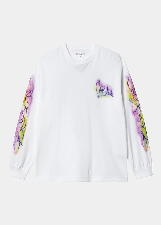 Carhartt WIP Long Sleeve Babybrush Grin T-Shirt en Blanco